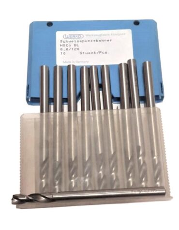 مته جوش نقطه‌ای کبالت دار HSCo سایز 8mm ×120mm – ساخت Werkö آلمان