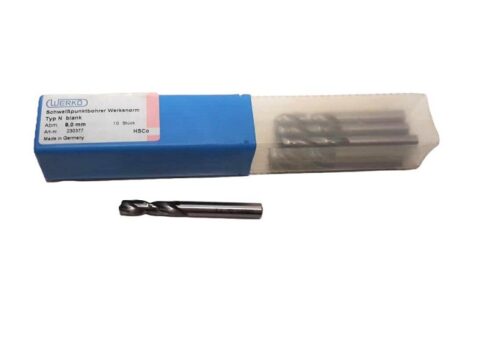 مته جوش نقطه‌ای کبالت دار Werkö HSCo 8mm × 80mm آلمان